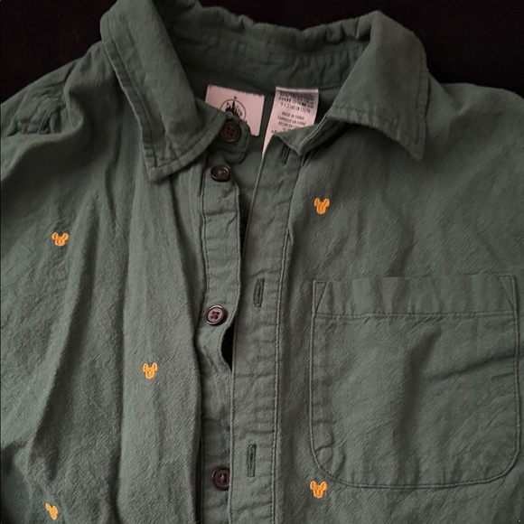 Disney Mickey Mouse Green Button-Up Shirt - Picture 5 of 6